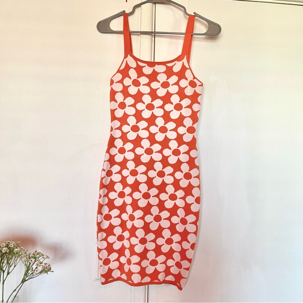 ANGELINA MINI DRESS ORANGE / WHITE (XS/S) Princess Polly - Picture 5 of 9